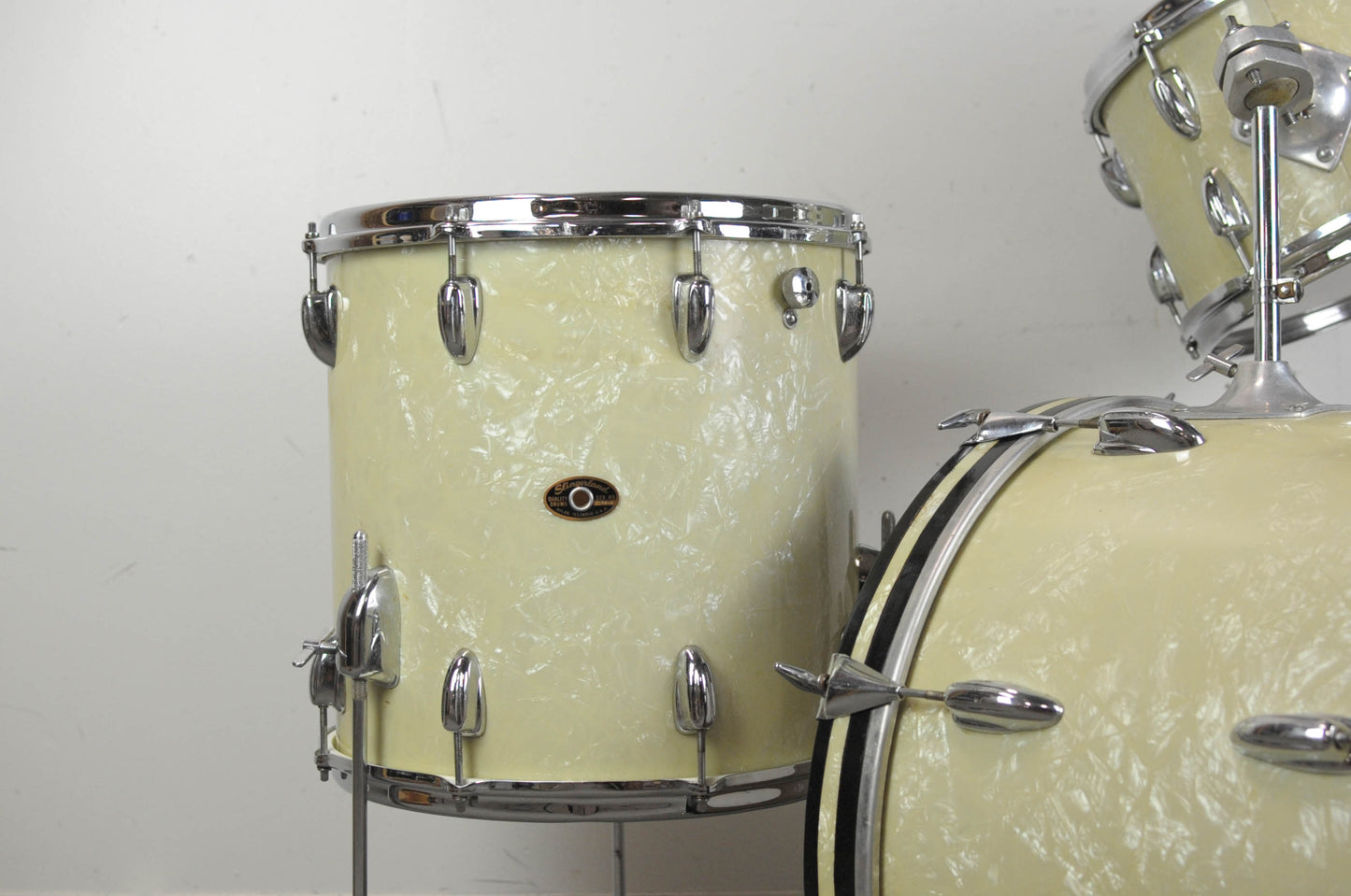 1960s Slingerland "Modern Jazz" White Marine Pearl Drum Set