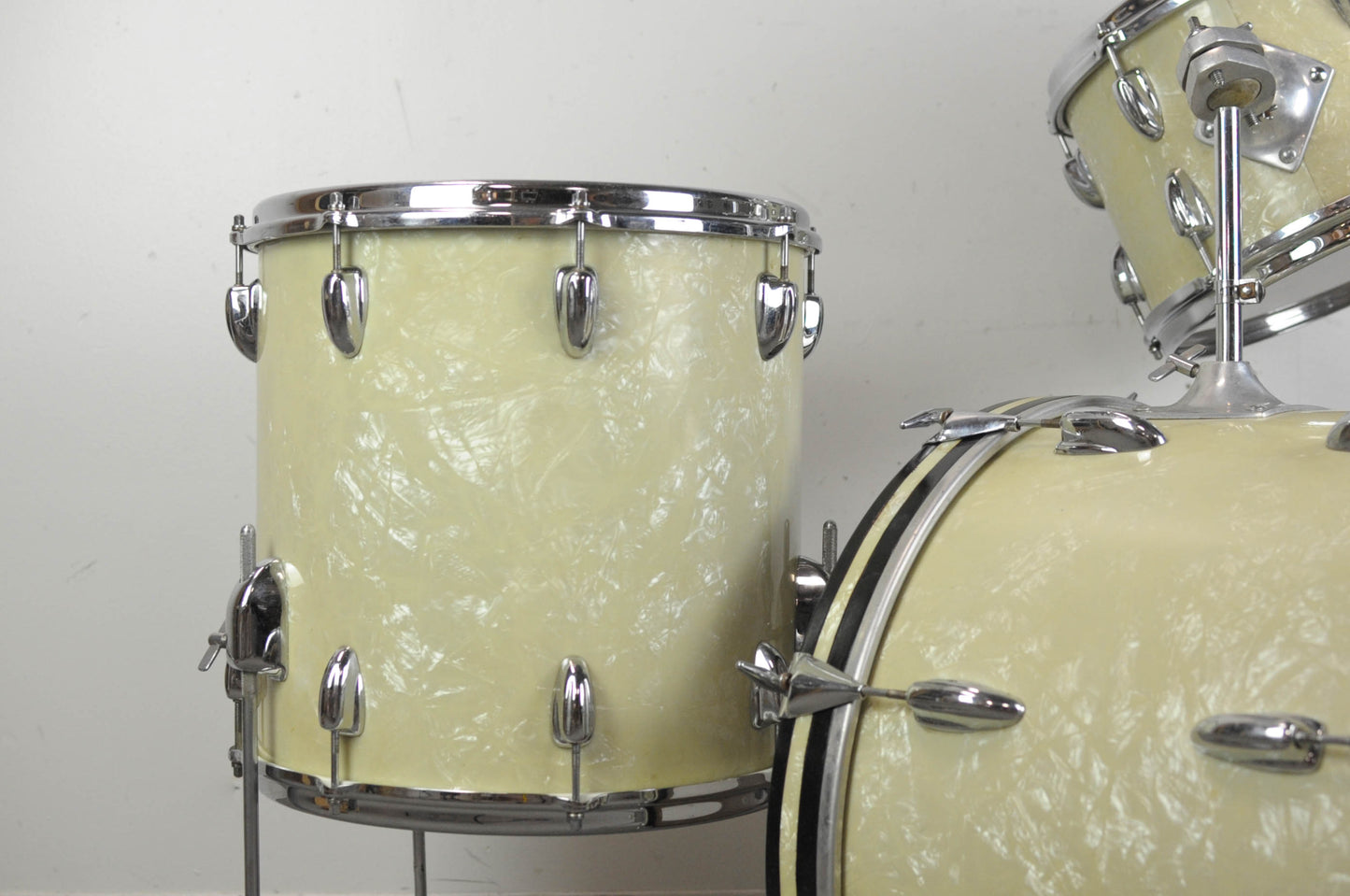 1960s Slingerland "Modern Jazz" White Marine Pearl Drum Set