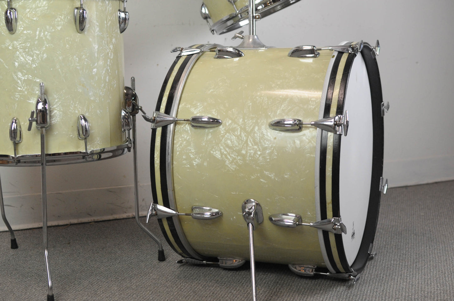 1960s Slingerland "Modern Jazz" White Marine Pearl Drum Set