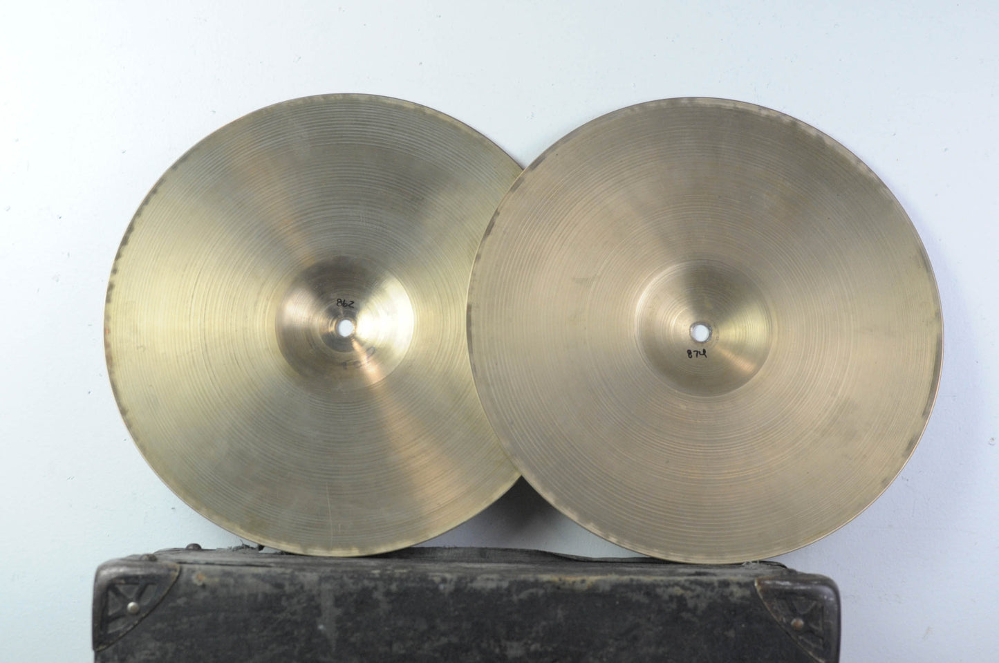 1960s Zildjian A 14" Hi Hat Cymbals 862g 874g