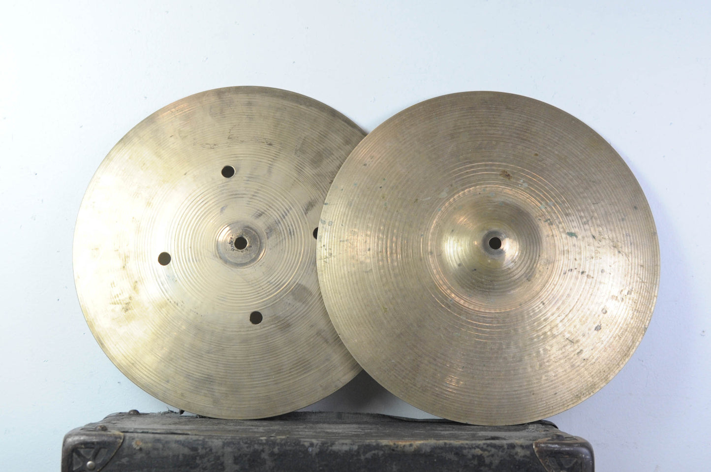 1970s Zildjian A 14" Brilliant Quick Beat Hi Hat Cymbals 1035g 1318g