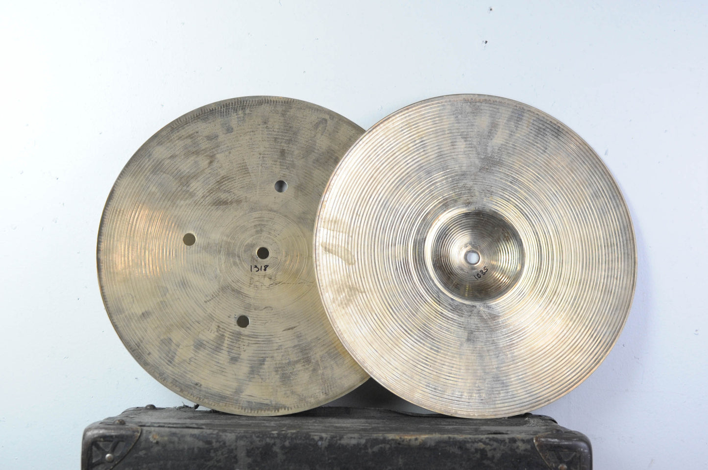 1970s Zildjian A 14" Brilliant Quick Beat Hi Hat Cymbals 1035g 1318g
