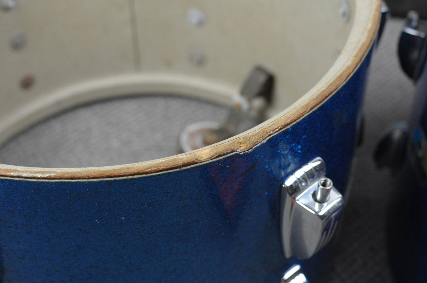 1970s Ludwig Blue Sparkle Hollywood Drum Set