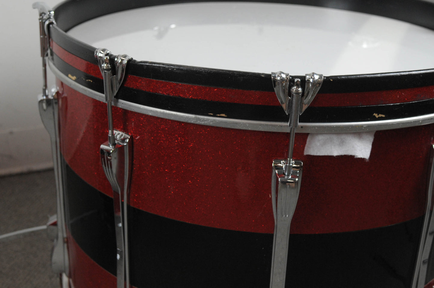 1970s Ludwig Tri-Band Black & Red Mach Lug Drum Set