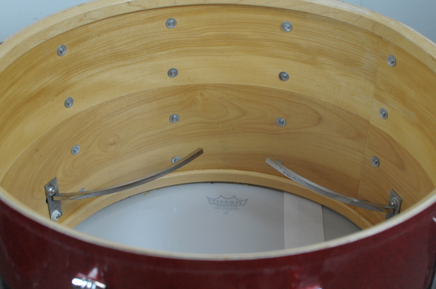 1970s Ludwig Tri-Band Black & Red Mach Lug Drum Set