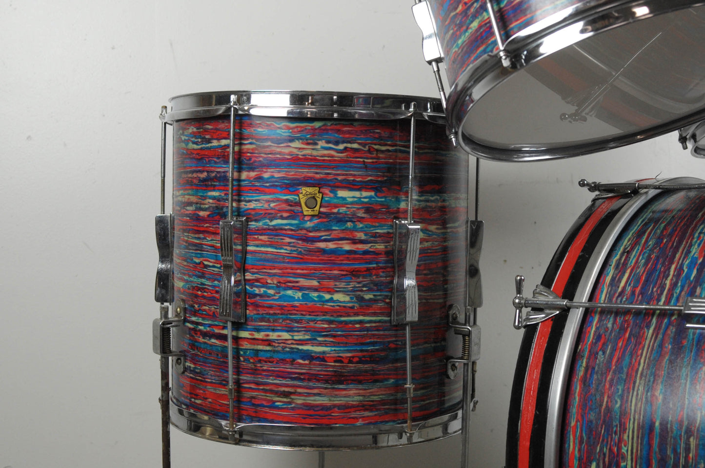 1960s Ludwig Psychedelic Red Club Date Drum Set