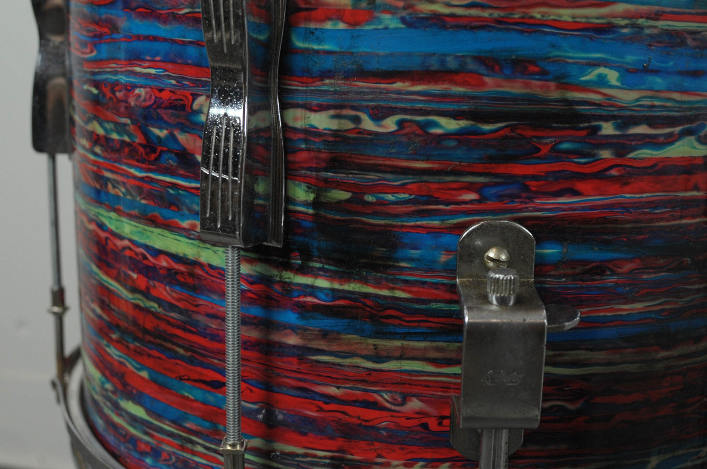 1960s Ludwig Psychedelic Red Club Date Drum Set