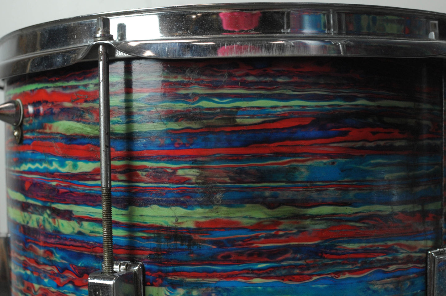 1960s Ludwig Psychedelic Red Club Date Drum Set