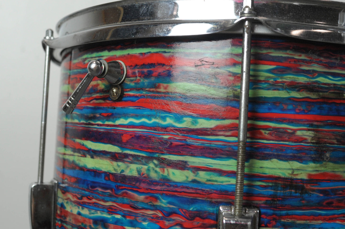 1960s Ludwig Psychedelic Red Club Date Drum Set