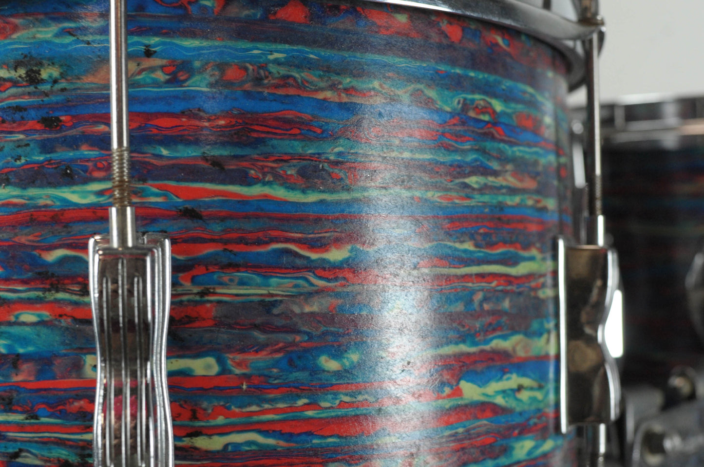 1960s Ludwig Psychedelic Red Club Date Drum Set