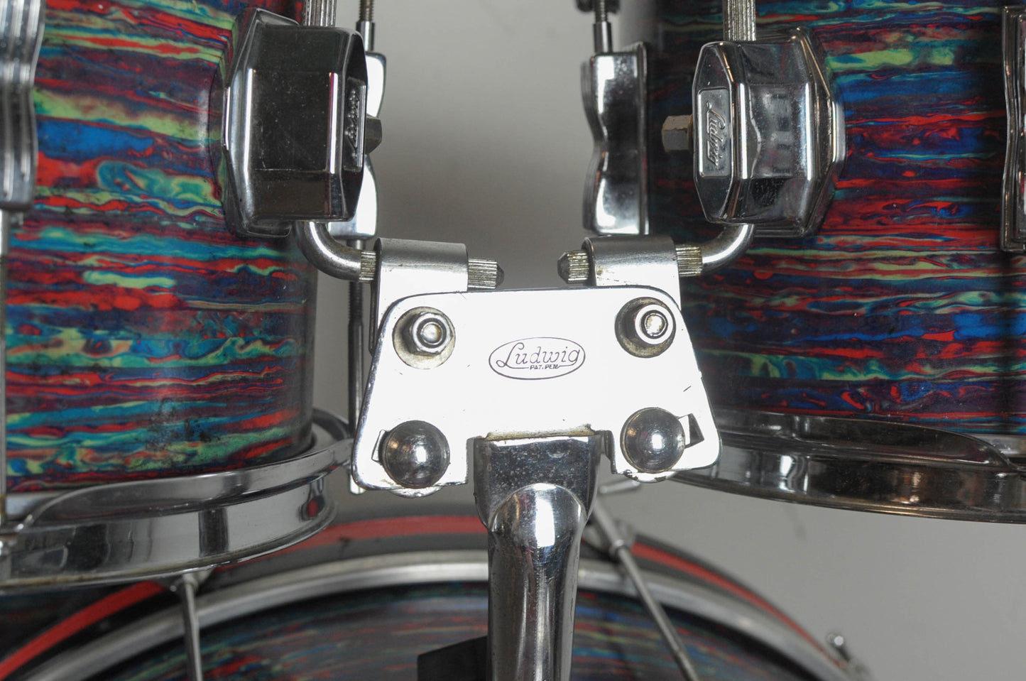1960s Ludwig Psychedelic Red Club Date Drum Set