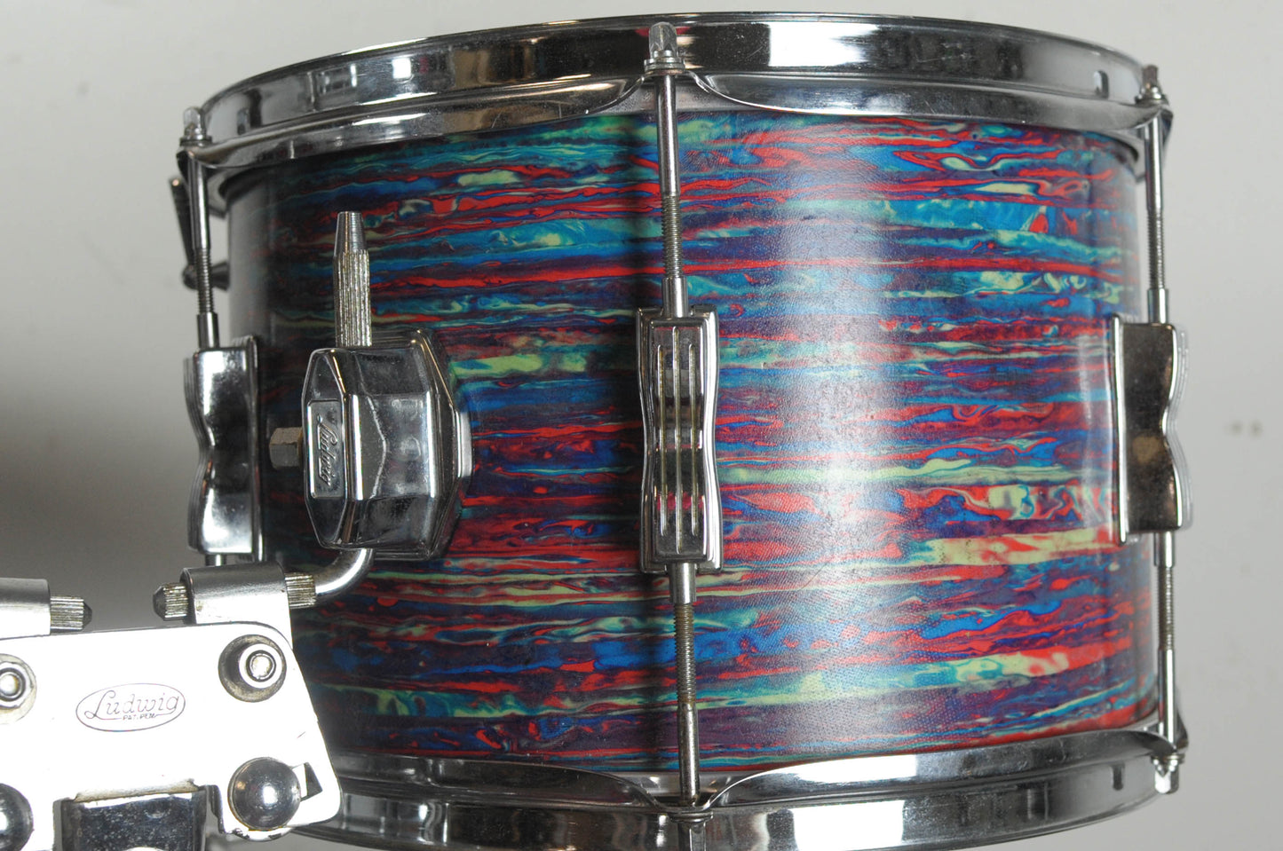 1960s Ludwig Psychedelic Red Club Date Drum Set
