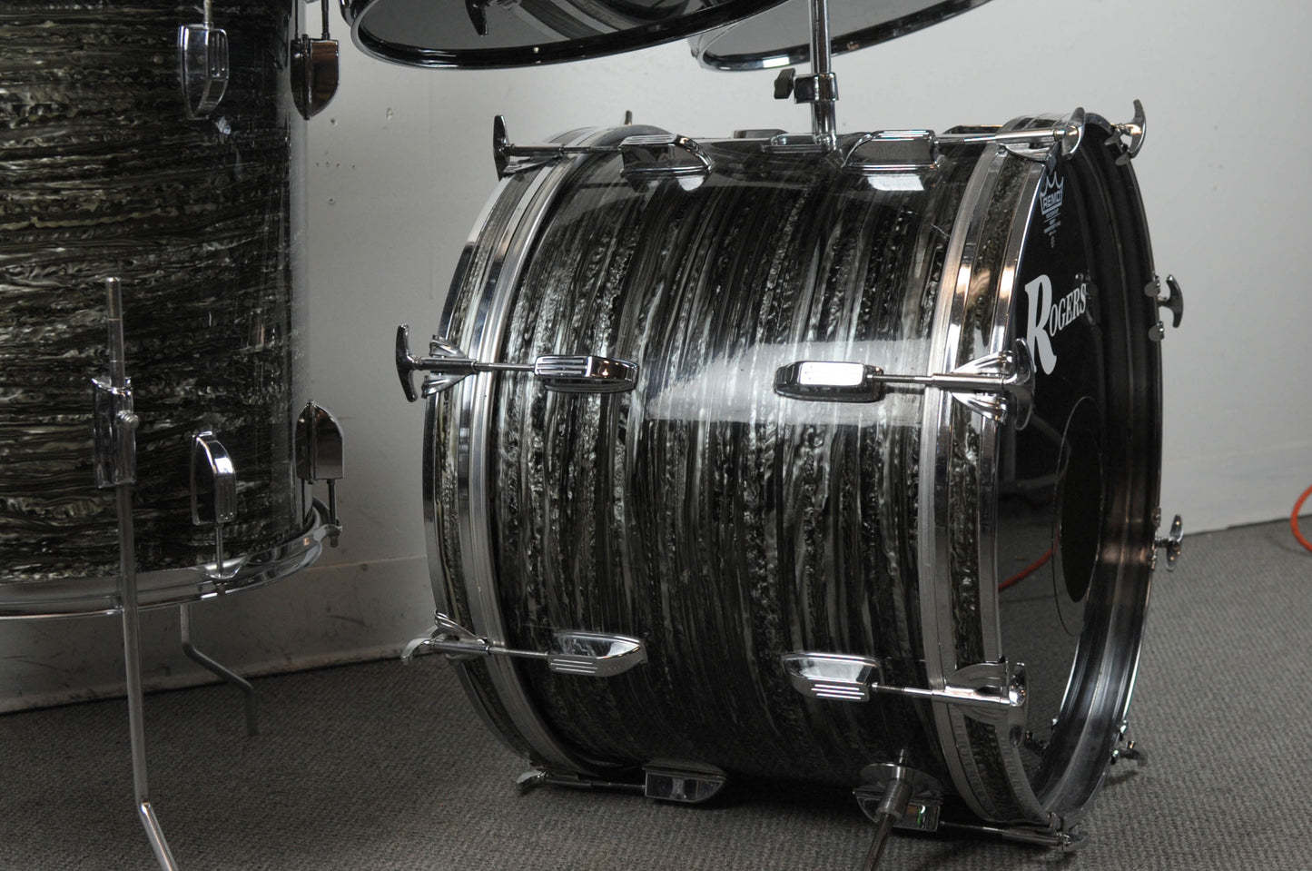 1970s Rogers R-360 "Double Soul" Black Strata Pearl Drum Set