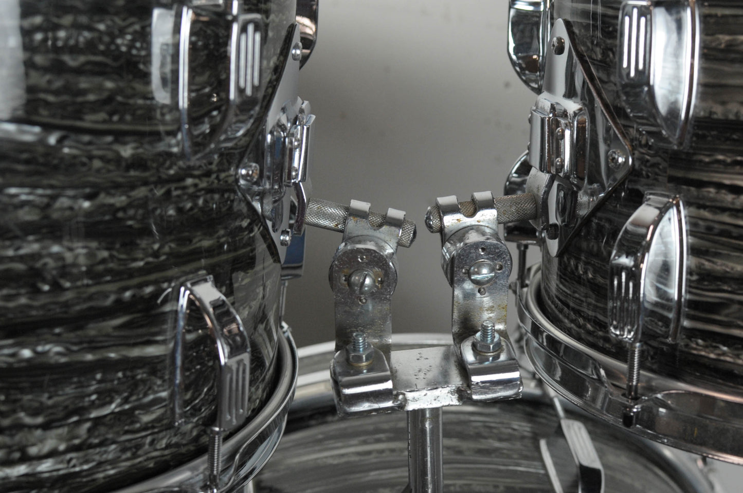1970s Rogers R-360 "Double Soul" Black Strata Pearl Drum Set
