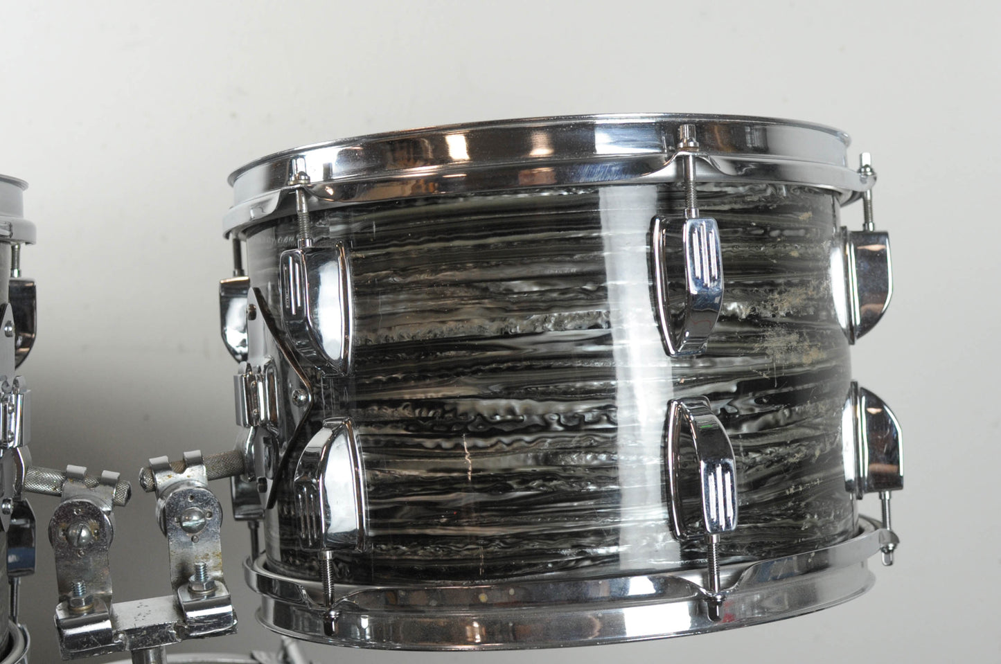 1970s Rogers R-360 "Double Soul" Black Strata Pearl Drum Set
