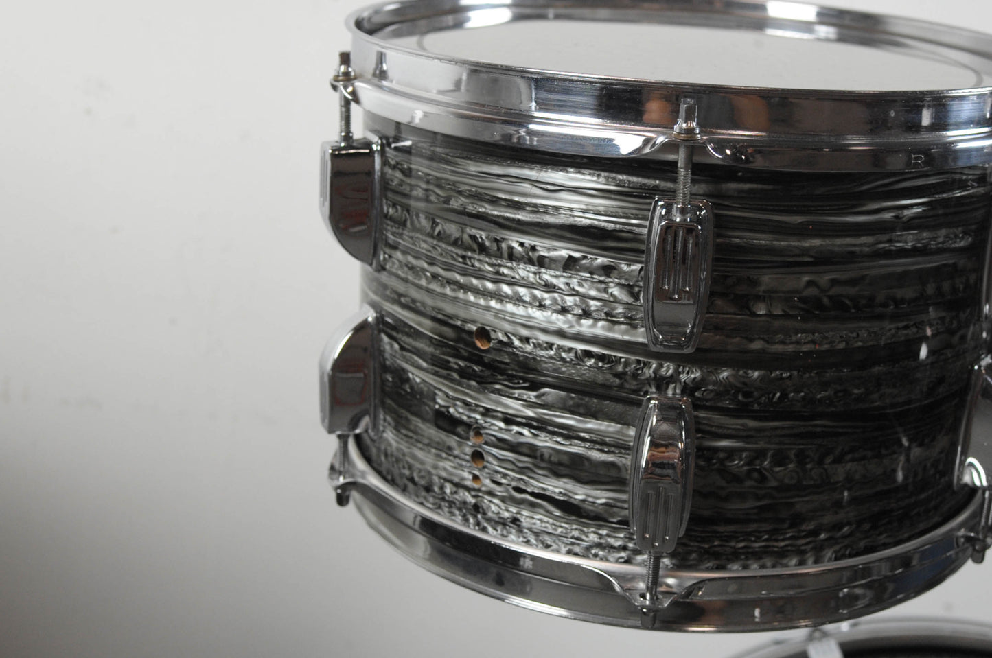 1970s Rogers R-360 "Double Soul" Black Strata Pearl Drum Set