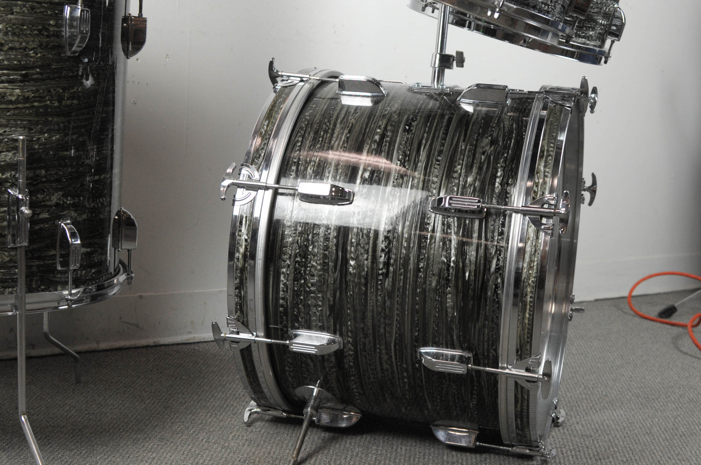 1970s Rogers R-360 "Double Soul" Black Strata Pearl Drum Set