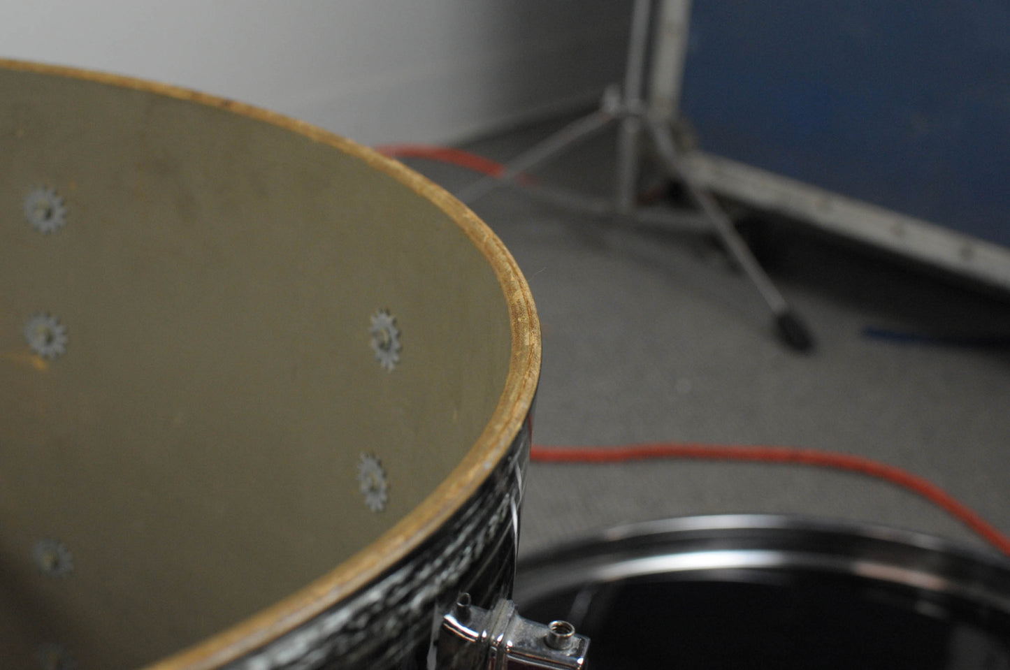 1970s Rogers R-360 "Double Soul" Black Strata Pearl Drum Set