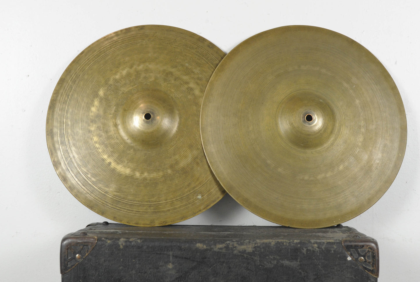 1950s Zildjian A 14" Trans Stamp Type III Paper Thin Hi Hat Cymbals 639g 681g