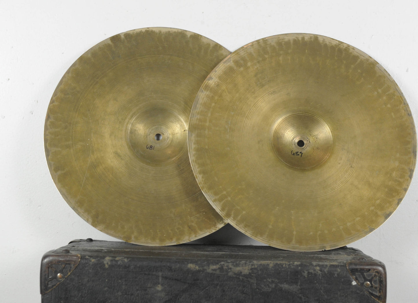 1950s Zildjian A 14" Trans Stamp Type III Paper Thin Hi Hat Cymbals 639g 681g