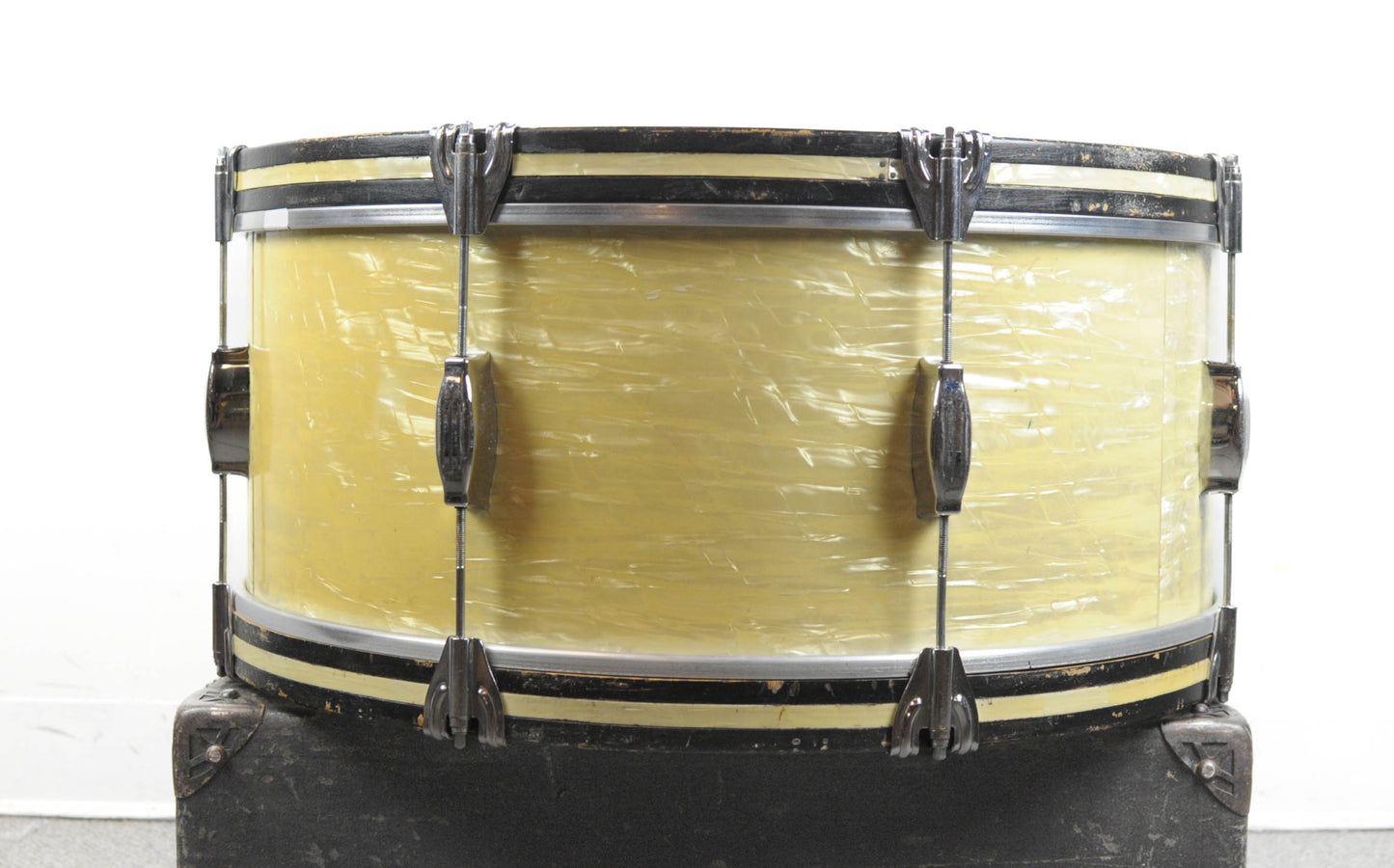 1960s Camco 10x24 "Parade Queen" White Marine Pearl Bass Drum