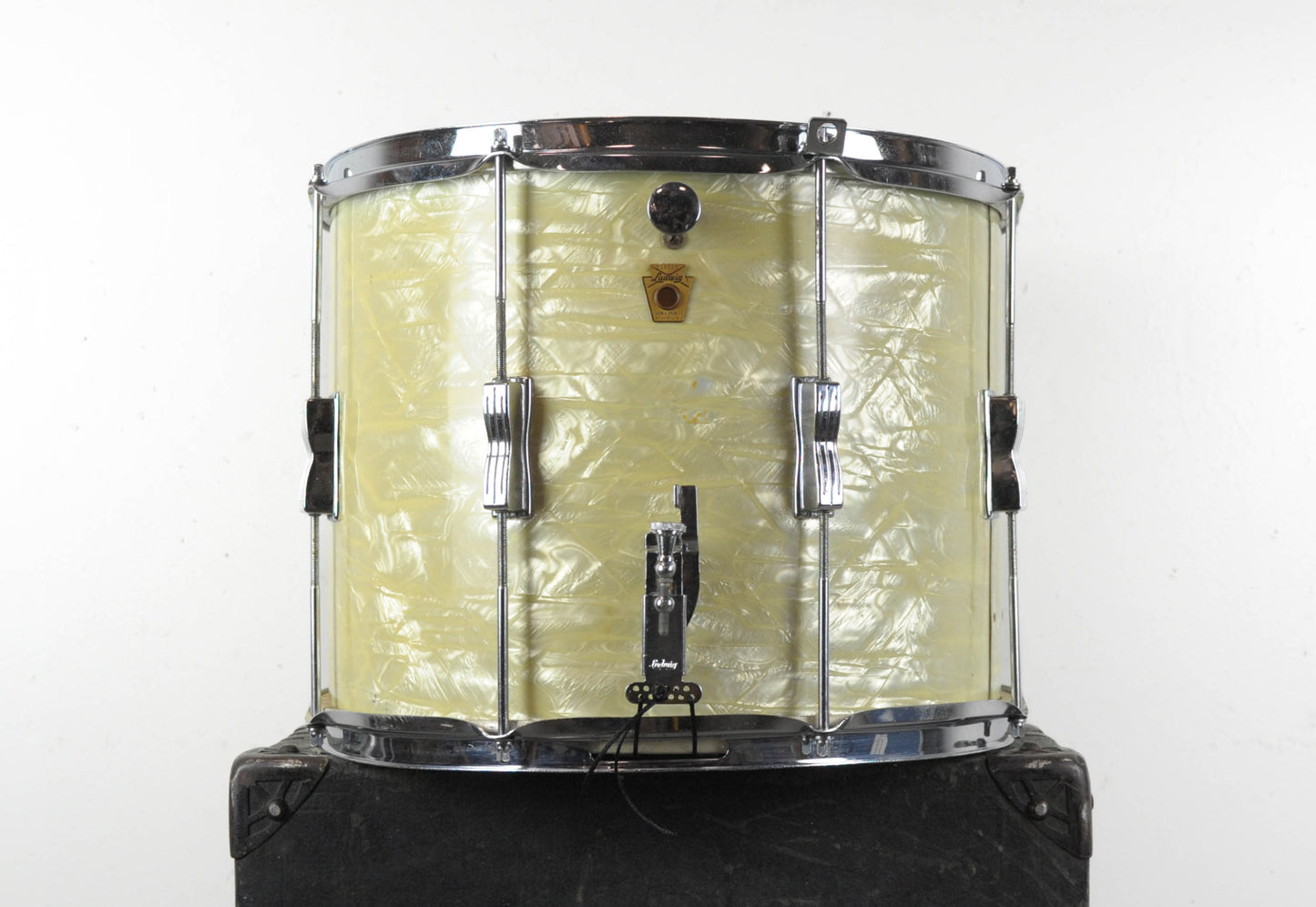 1960s Ludwig 12x15 "Parade Master" White Marine Pearl Parade Drum