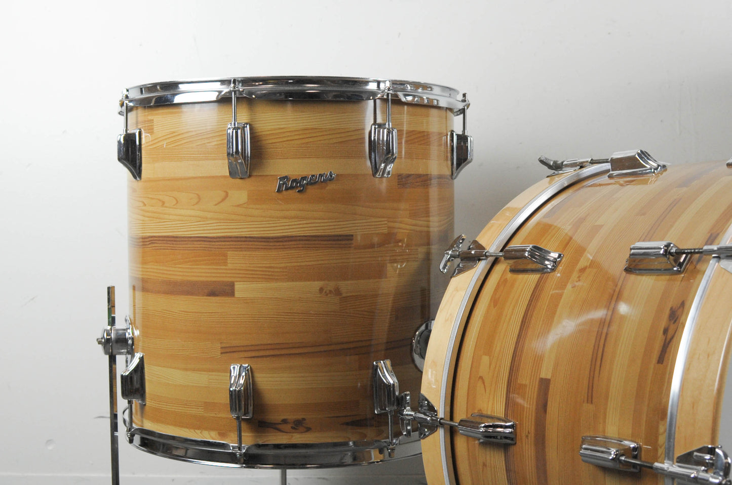 1970s Rogers Butcher Block 14x22 8x12 and 16x16 Drum Set
