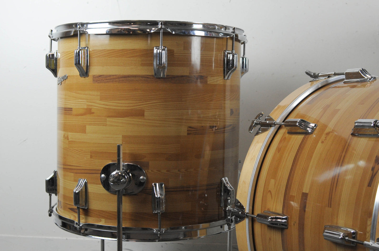 1970s Rogers Butcher Block 14x22 8x12 and 16x16 Drum Set