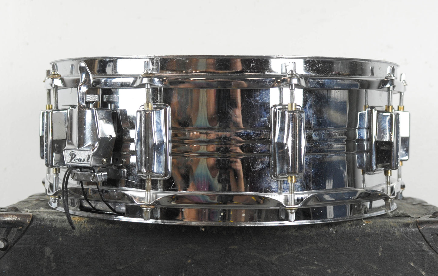 1970s Pearl 5x14 B-4514 Chrome Over Brass Snare Drum