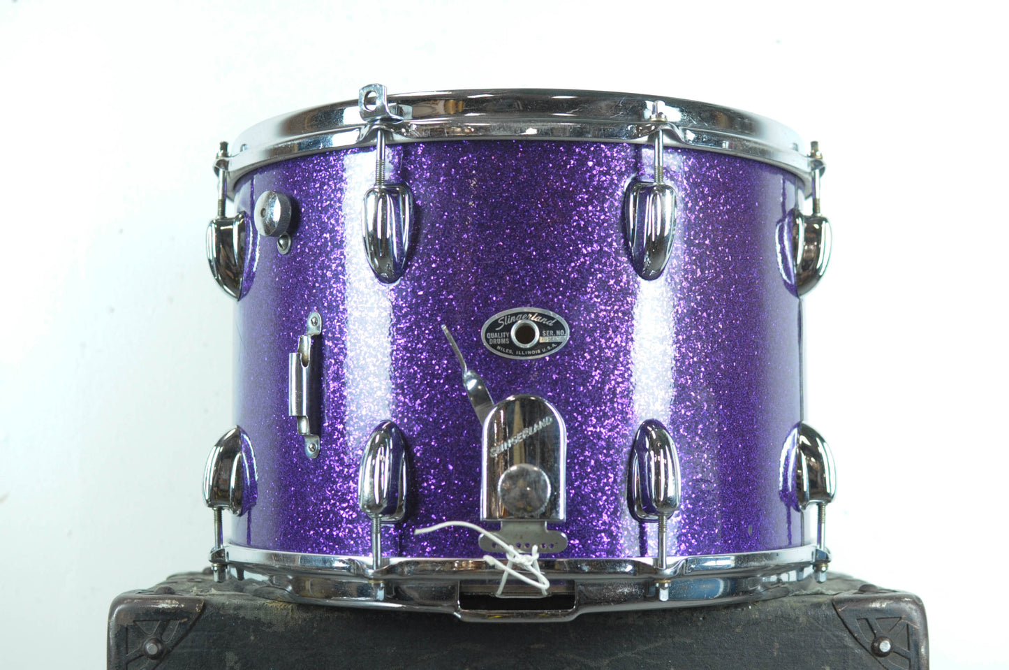 1970s Slingerland 10x14 "Haskell W. Harr" Sparkling Purple Pearl Parade Drum
