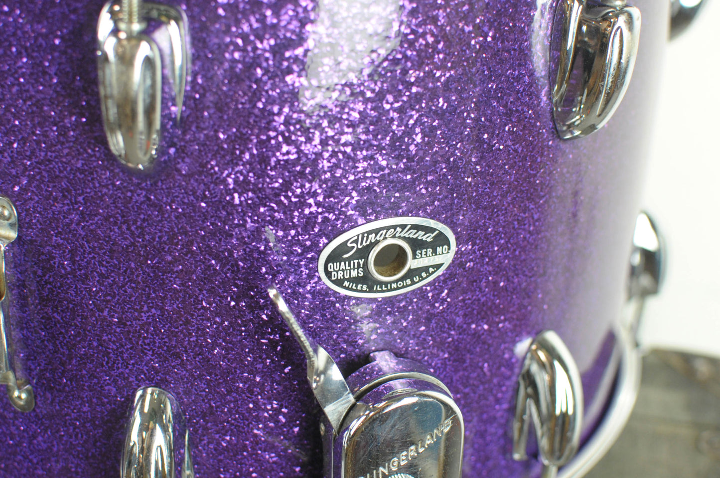 1970s Slingerland 10x14 "Haskell W. Harr" Sparkling Purple Pearl Parade Drum