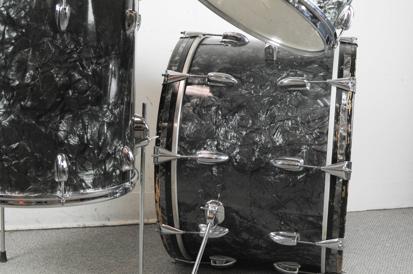 1961 Slingerland Gene Krupa Deluxe Black Diamond Pearl Drum Set