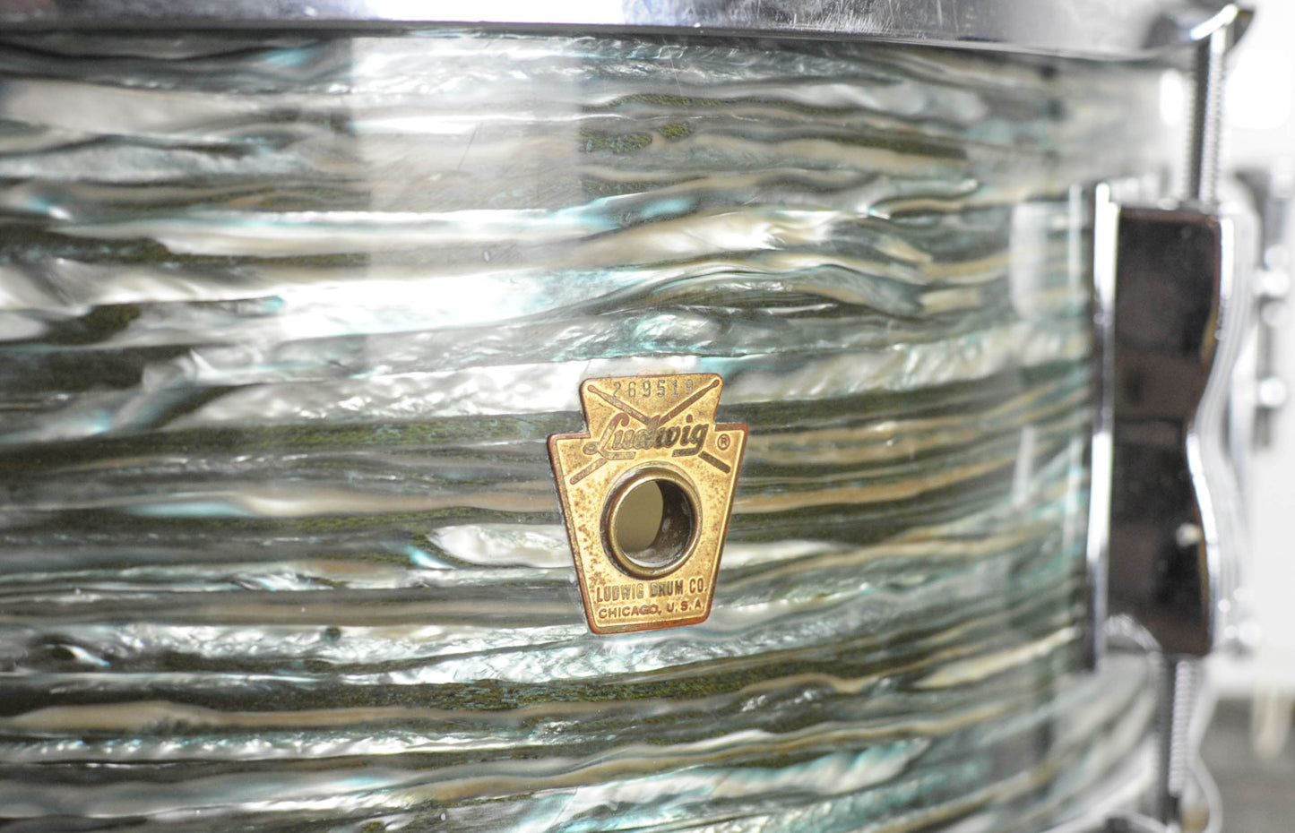 1960s Ludwig 5x14 Oyster Blue Pearl Pioneer Snare Drum