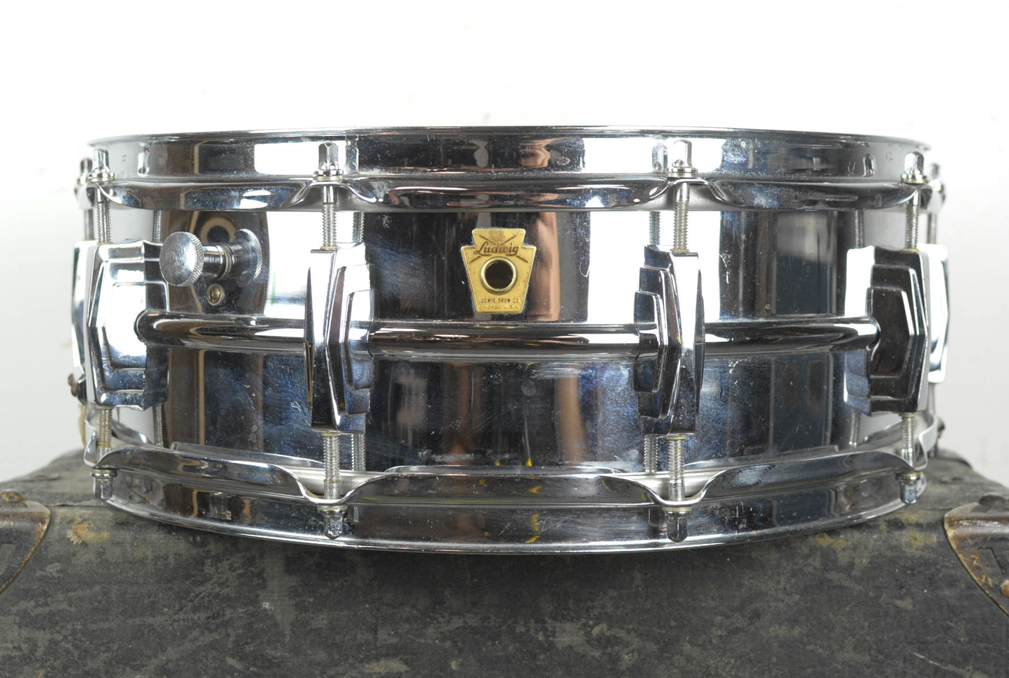 1960-1963 Ludwig 5x14 Chrome Over Brass "Super Ludwig" Snare Drum