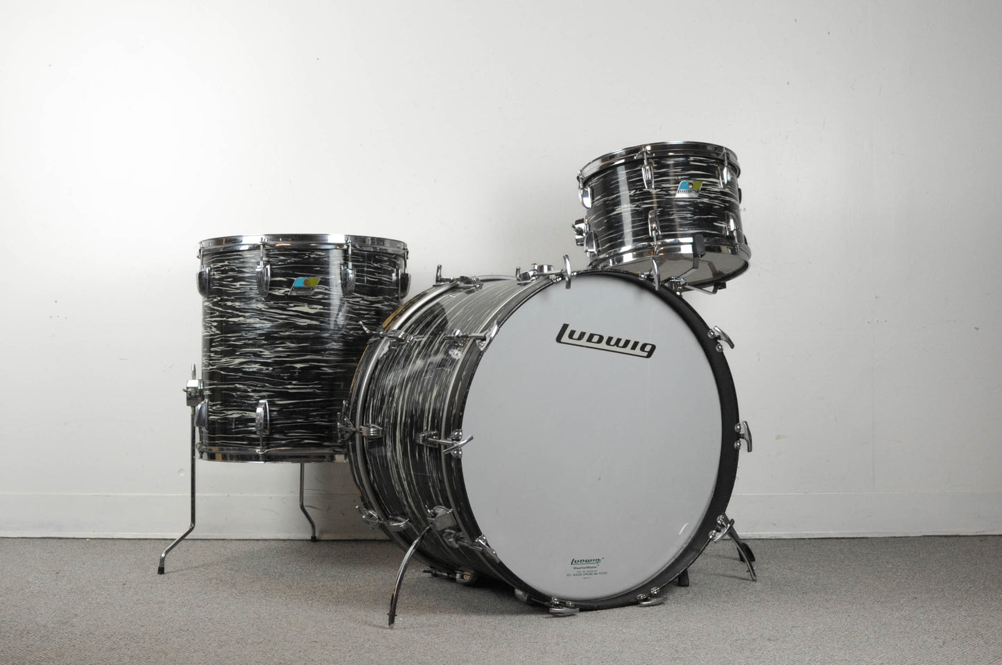 1970s Ludwig Oyster Black Pearl 14x22 8x12 16x16 Drum Set