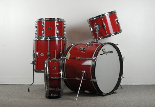 1970s Slingerland "Stage Band" Red Gloss Pearl Drum Set