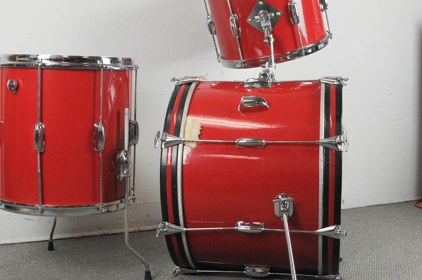 1970s Slingerland "Stage Band" Red Gloss Pearl Drum Set