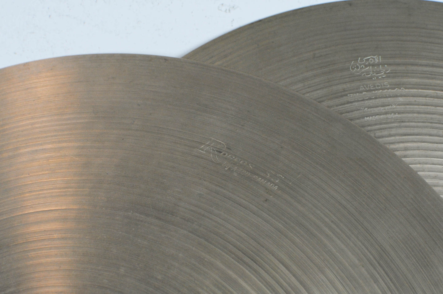 Vintage Rogers Azco / Zildjian A 14" Hi Hat Cymbals 950g 1234g