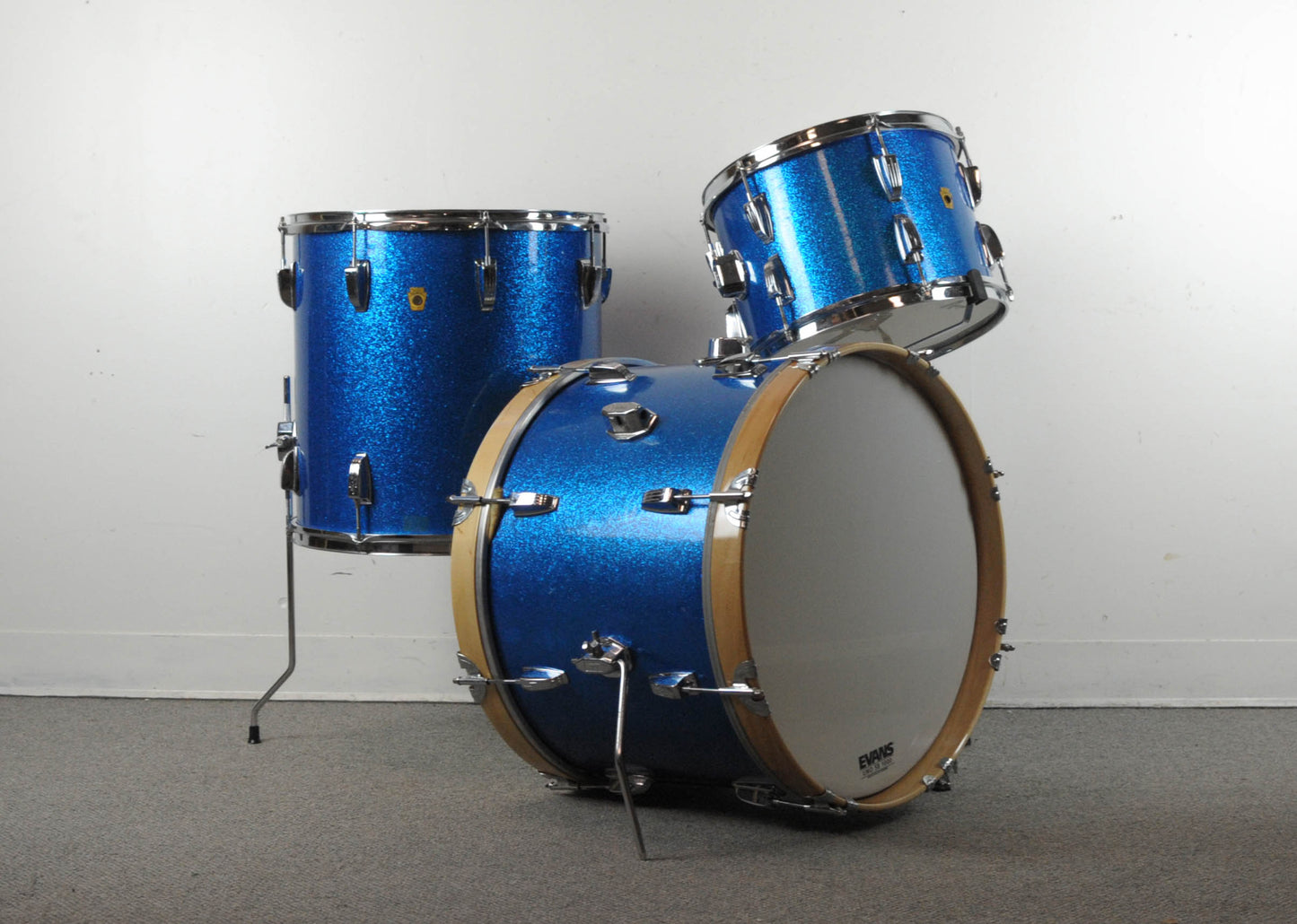 1960s Ludwig Blue Sparkle "Super-Beat" Drum Set