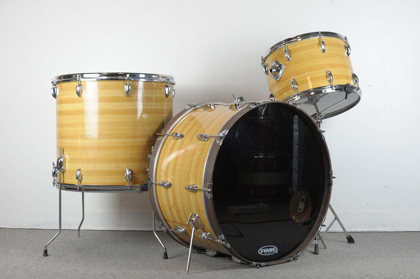 1970s Slingerland "Butcher Block" 14x24 10x15 and 18x20 Drum Set