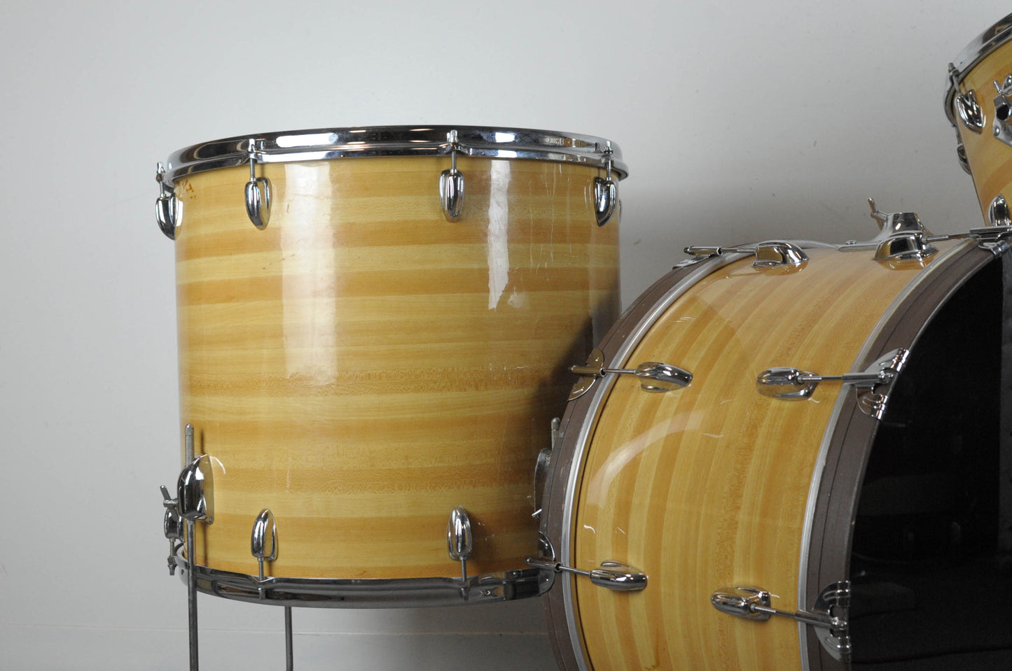 1970s Slingerland "Butcher Block" 14x24 10x15 and 18x20 Drum Set