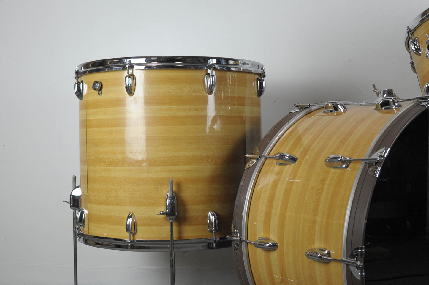 1970s Slingerland "Butcher Block" 14x24 10x15 and 18x20 Drum Set