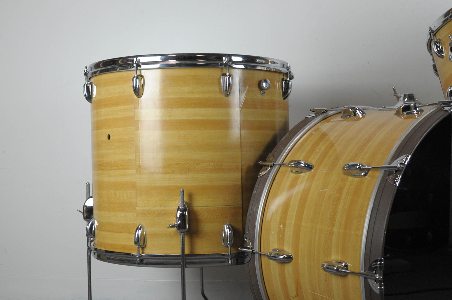 1970s Slingerland "Butcher Block" 14x24 10x15 and 18x20 Drum Set