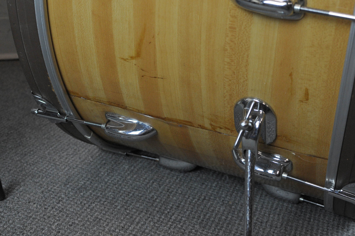 1970s Slingerland "Butcher Block" 14x24 10x15 and 18x20 Drum Set