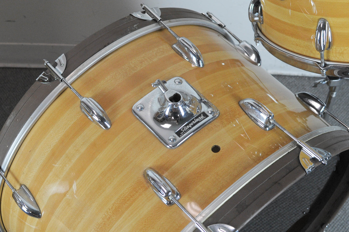 1970s Slingerland "Butcher Block" 14x24 10x15 and 18x20 Drum Set