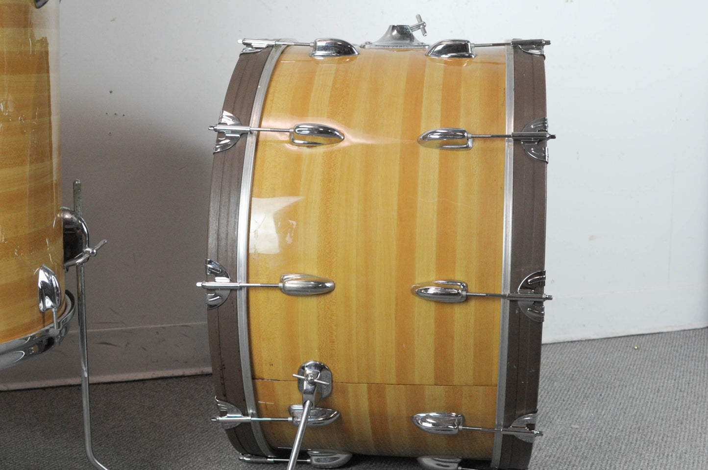 1970s Slingerland "Butcher Block" 14x24 10x15 and 18x20 Drum Set