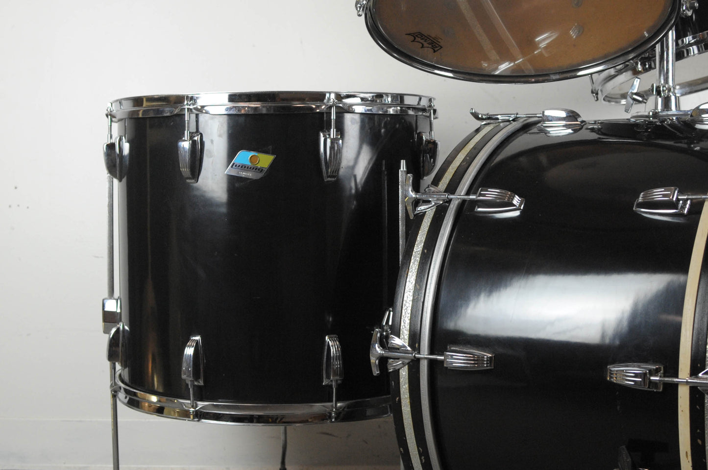 1970s Ludwig "Rock Machine" Black Cortex Drum Set