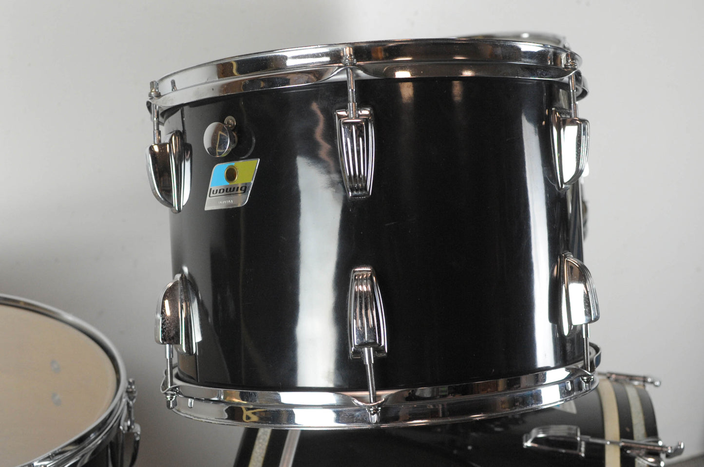 1970s Ludwig "Rock Machine" Black Cortex Drum Set