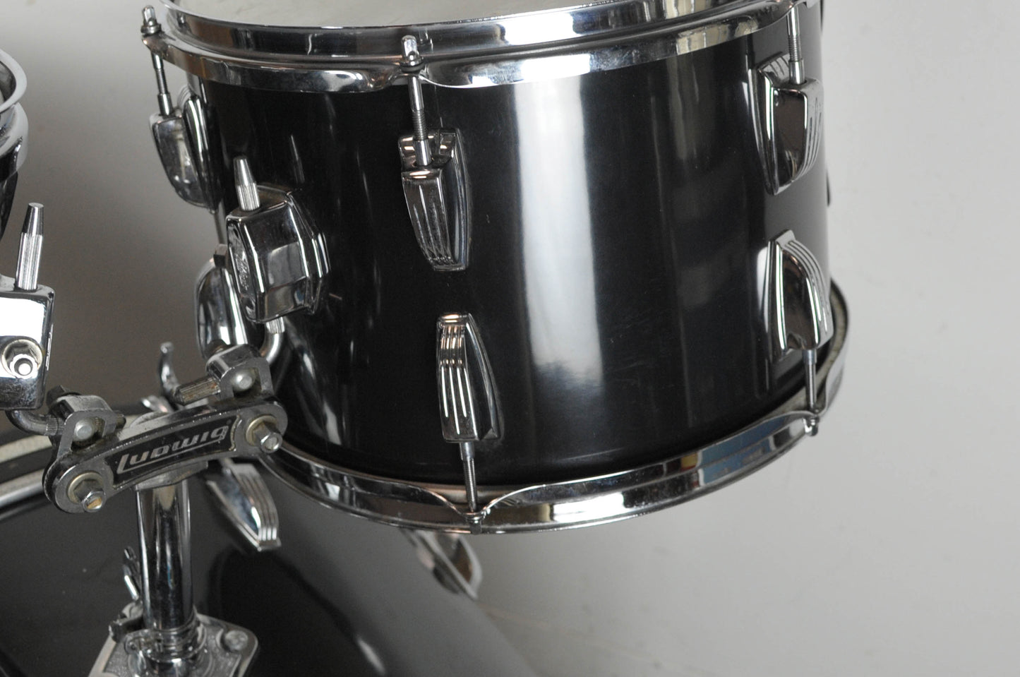 1970s Ludwig "Rock Machine" Black Cortex Drum Set
