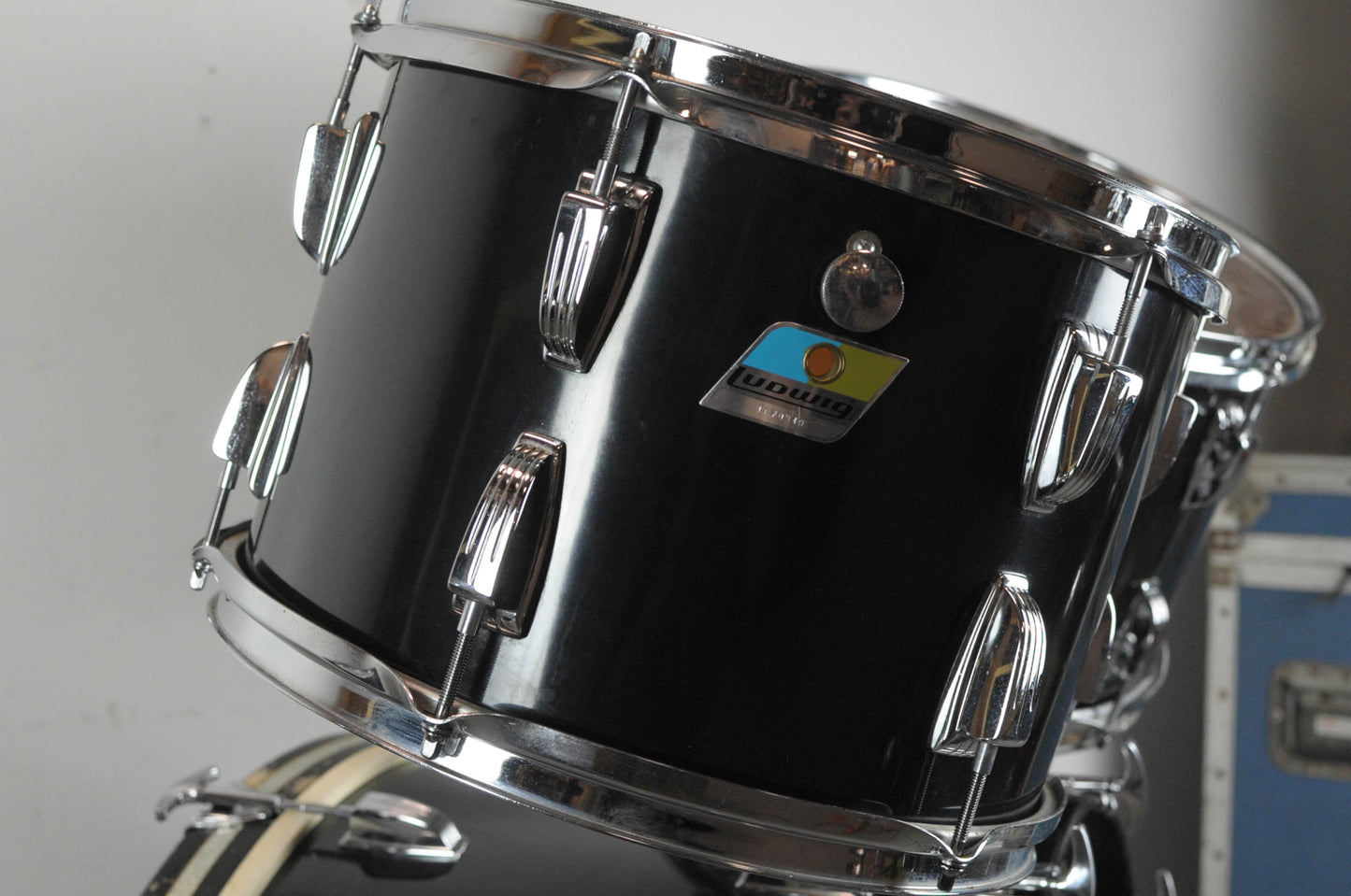 1970s Ludwig "Rock Machine" Black Cortex Drum Set